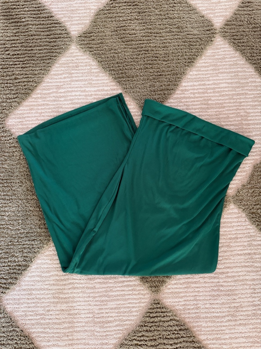 Deep Green Ribbed Tube Dress